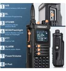 TIDRADIO 10W Walkie Talkie long range Portable Ham Radio Bluetooth