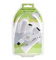 3-in-1 USB Car/Travel Charger for iPod, iPhone, PDAs, MP3