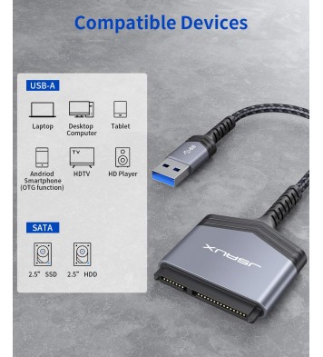 SATA to USB A 3.0 to 2.5” SATA III Hard Drive Adapter