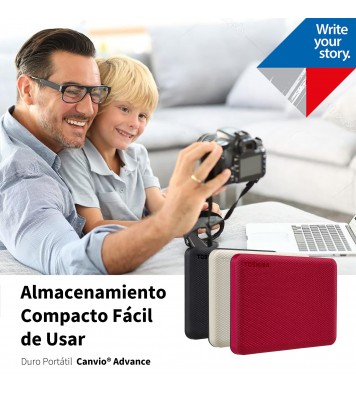 Toshiba Canvio Advance 2TB Portable External Hard Drive USB 3.0, Red - HDTCA20XR3AA