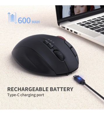 2.4G+Dual Bluetooth Wireless Trackball Mouse