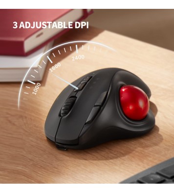 2.4G+Dual Bluetooth Wireless Trackball Mouse