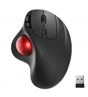 Wireless Trackball Mouse, Rechargeable Ergonomic Mouse