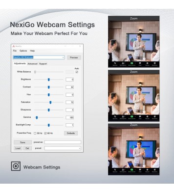 NexiGo N930AF Webcam with Software Control, Stereo Microphone and Privacy Cover