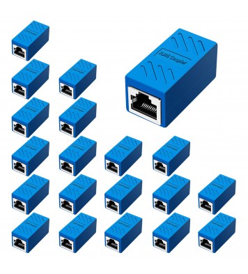 RJ45 Coupler, Ethernet Inline Coupler, Cat5 Adapter (Blue 20 Pcs)