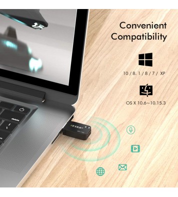 1300Mbps USB 3.0 Wireless WiFi Adapter for PC, USB Wi-Fi Dongle AC Mini Network Adapters