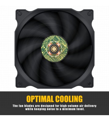 uphere 3-Pack Long Life Computer Case Fan 120mm Cooling Case Fan for Computer Cases Cooling,12BK3-3