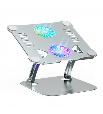 Fengjie Aluminum Height Adjustable Laptop Cooling Pad Stand with Double Fan for Office Desk