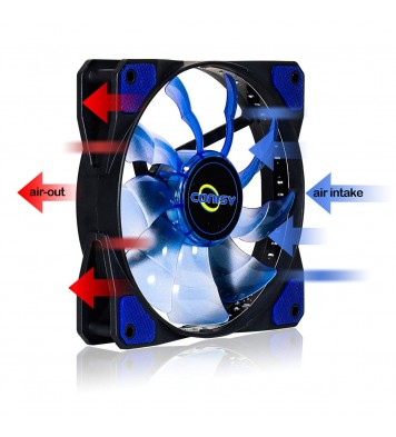 Conisy Silent Series 120mm Case Fan for PC Cases, LED PC Case Fan Blue (2 Pack)